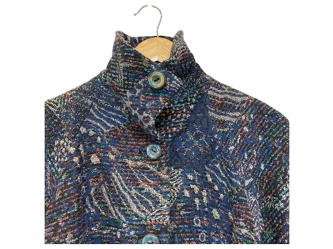 Abrigo de cuello alto de tweed Missoni Donna Azul - vista 7
