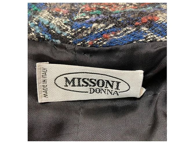 Abrigo de cuello alto de tweed Missoni Donna Azul - vista 9