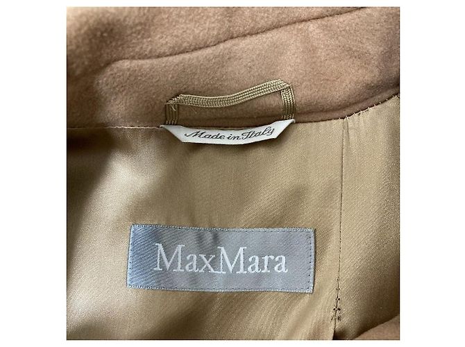 Casaco Balmacaan de lã Max Mara Bege - vista 6