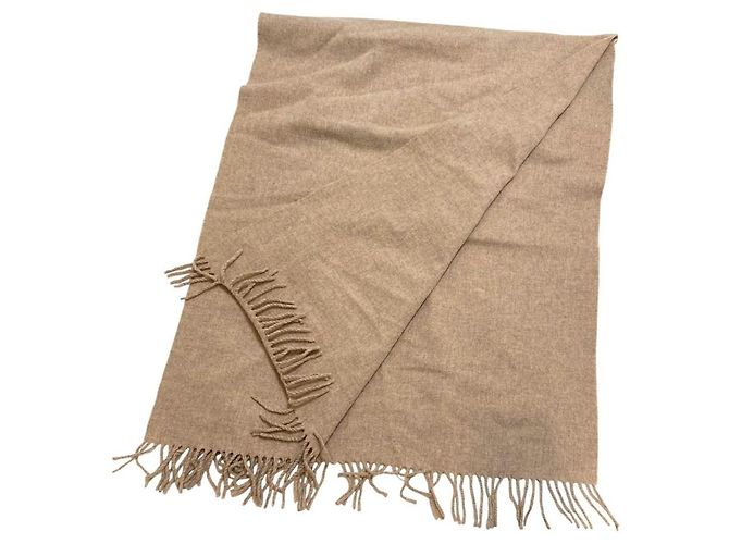 Acne Studios Wool Fringe Scarf Beige - view 3