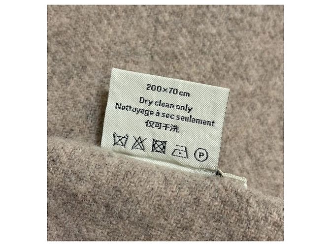 Acne Studios Wool Fringe Scarf Beige - view 7
