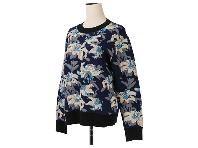 Autre Marque Dries Van Noten Jacquard-Strickpullover Blau Marineblau - Ansicht 2