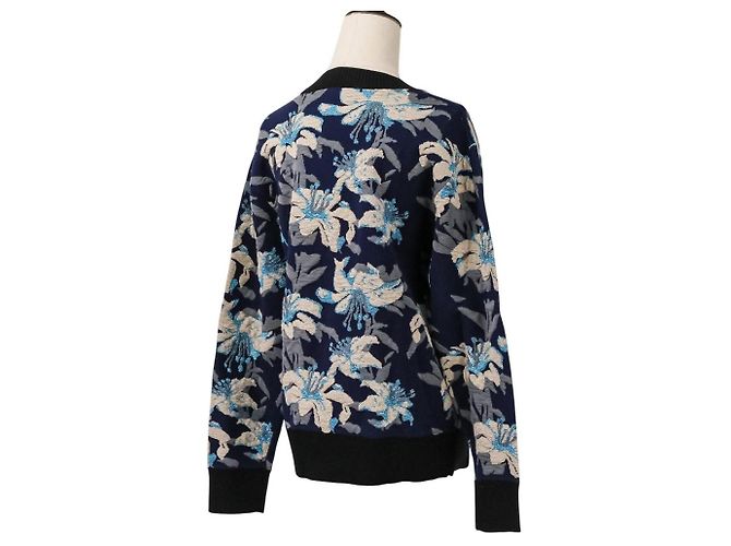 Autre Marque Dries Van Noten Jacquard-Strickpullover Blau Marineblau - Ansicht 5