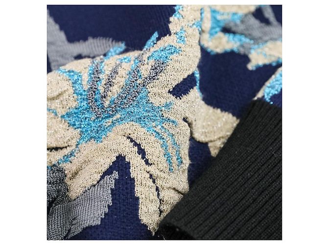 Autre Marque Dries Van Noten Jacquard-Strickpullover Blau Marineblau - Ansicht 7