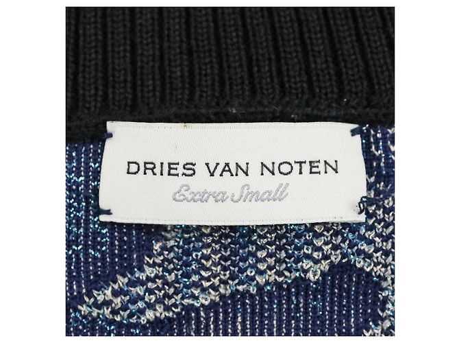 Autre Marque Dries Van Noten Jacquard-Strickpullover Blau Marineblau - Ansicht 8