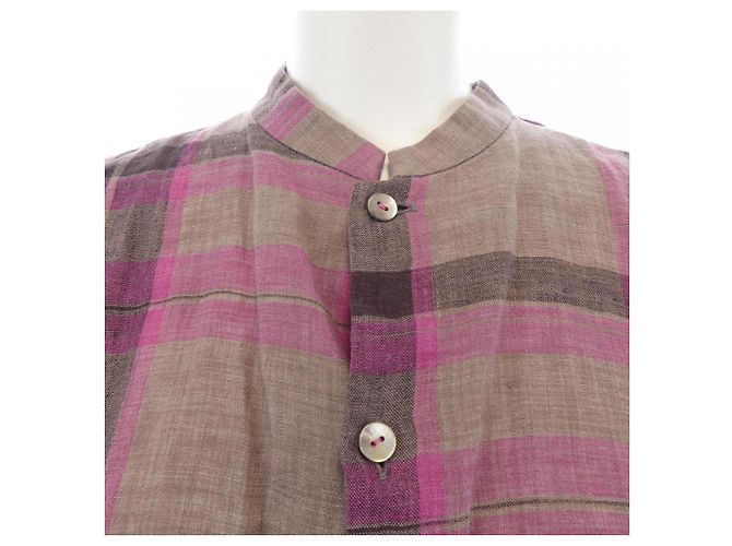 Autre Marque Pallas Palace Baumwollhemd Braun Pink - Ansicht 5