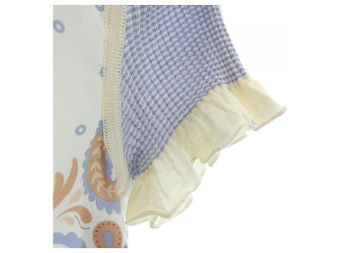 Hermès Hermes GUEPARDS ET PALMETTES Silk Knit Marrom Azul Bege - vista 7