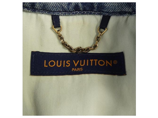 Camicia da lavoro in denim a maniche corte Louis Vuitton Giacca in denim Blu - vista 4