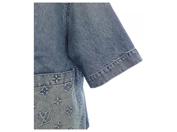 Camicia da lavoro in denim a maniche corte Louis Vuitton Giacca in denim Blu - vista 6