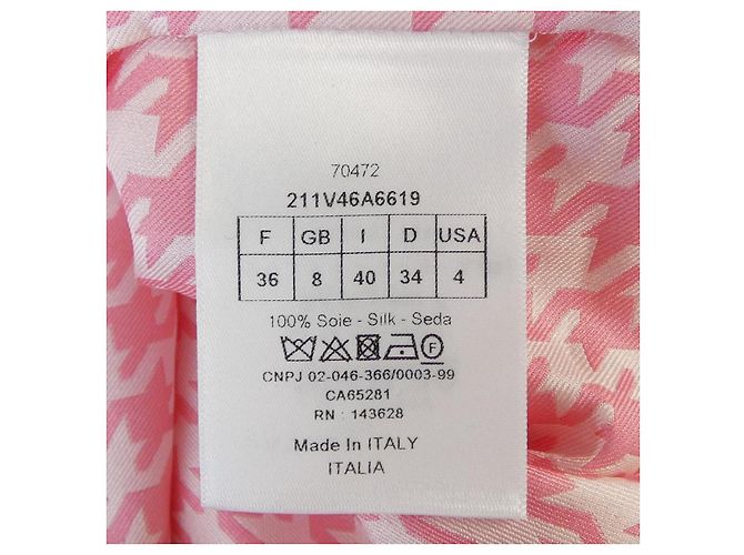 Autre Marque Camicia a maniche corte in seta Christian Dior Rosa - vista 3