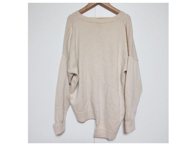Jersey de punto asimétrico con cuello en V Anagram Loewe Beige - vista 2