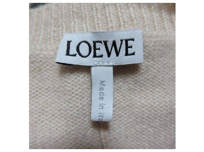 Jersey de punto asimétrico con cuello en V Anagram Loewe Beige - vista 5