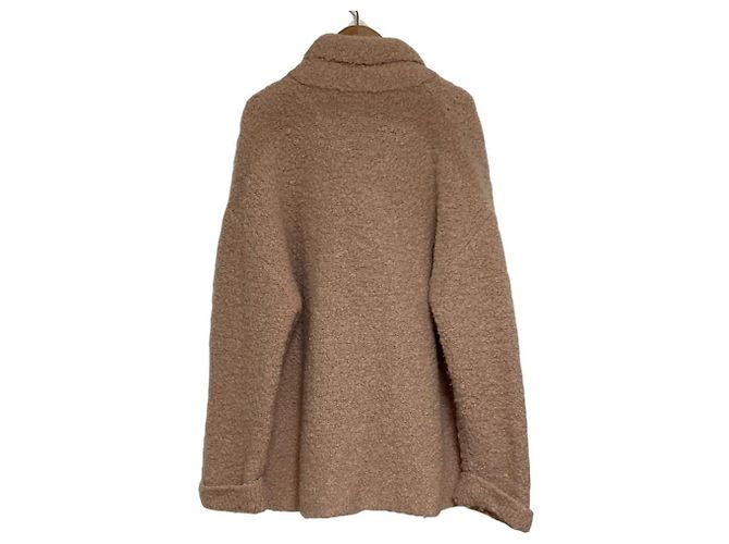 Autre Marque Cappotto giacca doppia in bouclé misto alpaca Roberto Collina Rosa - vista 2
