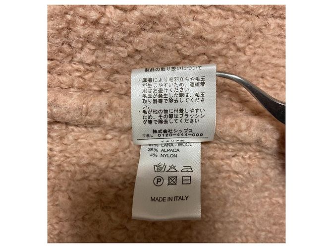 Autre Marque Cappotto giacca doppia in bouclé misto alpaca Roberto Collina Rosa - vista 7
