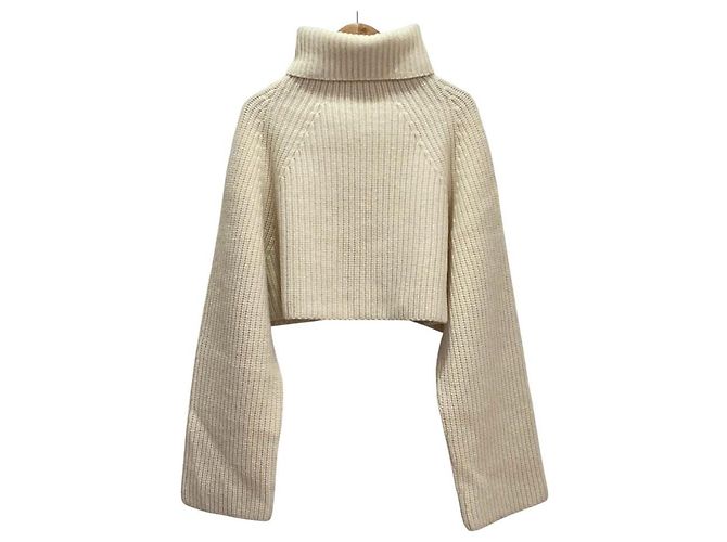Autre Marque GALLARDAGALANTE Cashmere Blend Wool Short Turtleneck Pullover White - view 2
