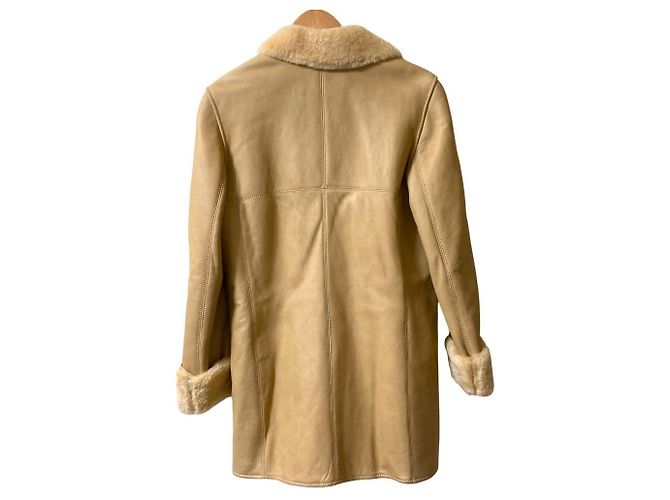 Chaqueta abrigo de piel de oveja Loewe Castaño Camello - vista 2