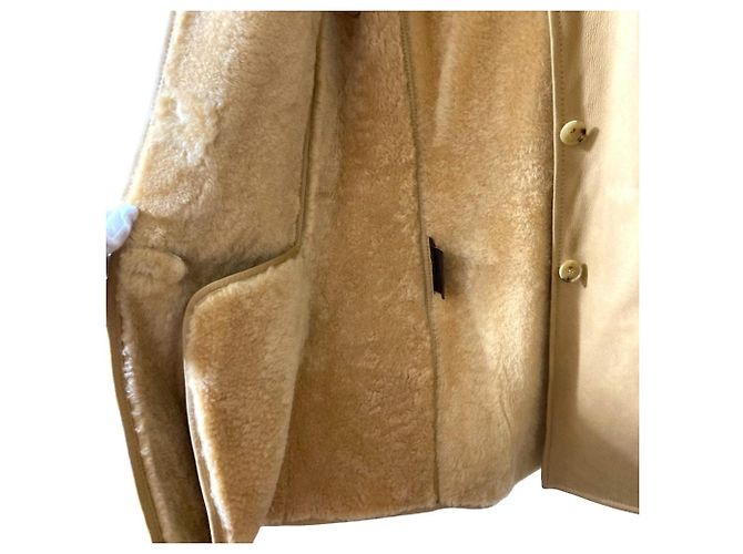 Chaqueta abrigo de piel de oveja Loewe Castaño Camello - vista 4