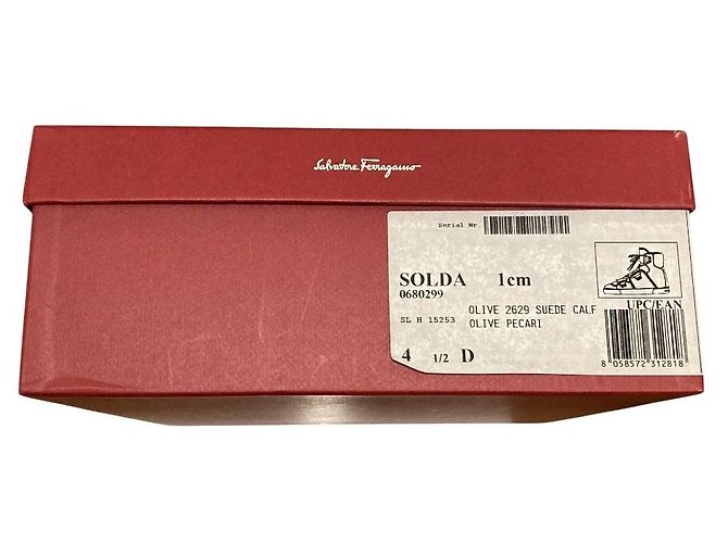 Sneaker in shearling Salvatore Ferragamo SOLDA Verde Cachi - vista 15