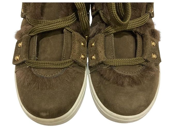 Sneaker in shearling Salvatore Ferragamo SOLDA Verde Cachi - vista 4