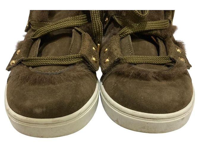 Sneaker in shearling Salvatore Ferragamo SOLDA Verde Cachi - vista 5