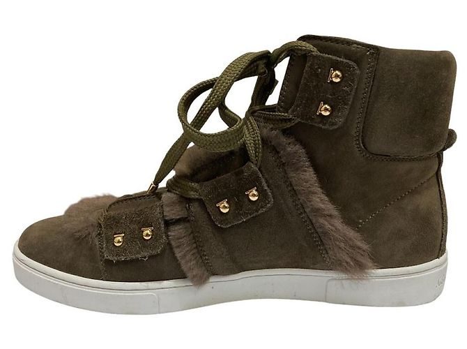 Sneaker in shearling Salvatore Ferragamo SOLDA Verde Cachi - vista 6