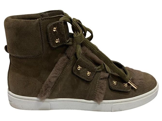 Sneaker in shearling Salvatore Ferragamo SOLDA Verde Cachi - vista 7