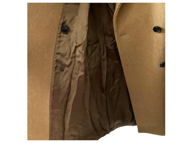Abrigo largo de mezcla de alpaca Dries Van Noten Beige Camello - vista 3