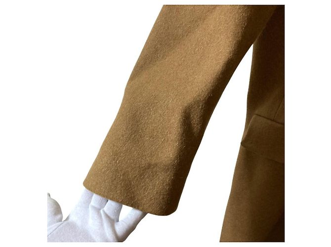 Abrigo largo de mezcla de alpaca Dries Van Noten Beige Camello - vista 4