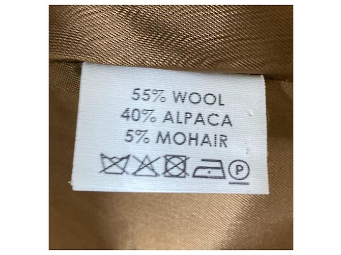 Abrigo largo de mezcla de alpaca Dries Van Noten Beige Camello - vista 7