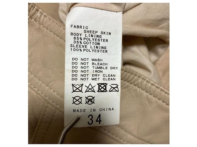 Autre Marque Giacca da motociclista Noble in pelle di pecora Beige - vista 4