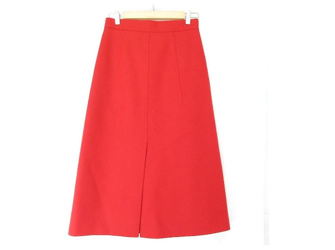 Autre Marque Falda larga de lana Melton BLAMINK Roja - vista 2