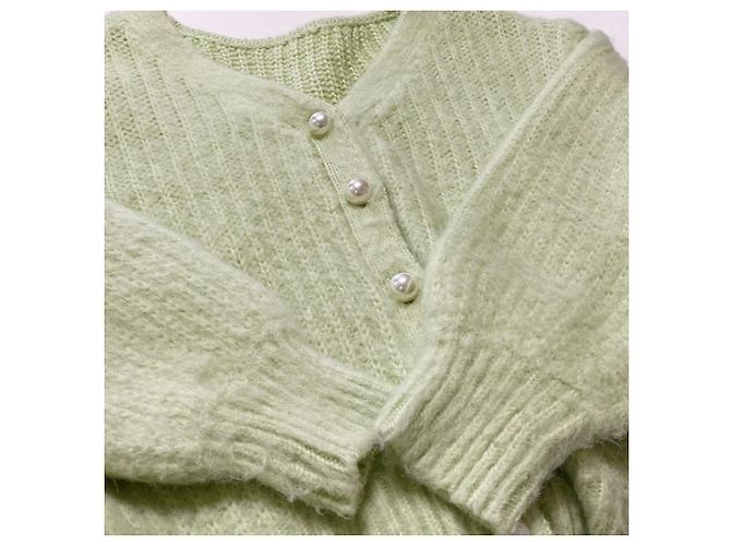 Autre Marque Mystrada Strickjacke aus Wollmischung Grün Hellgrün - Ansicht 6