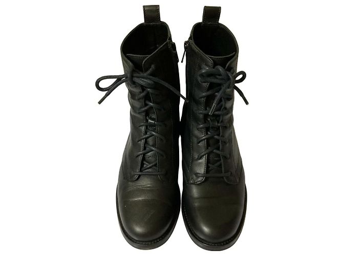 Autre Marque Fabio Rusconi Schnürstiefel mit seitlichem Reißverschluss Schwarz - Ansicht 2
