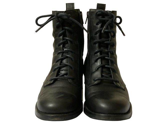 Autre Marque Fabio Rusconi Schnürstiefel mit seitlichem Reißverschluss Schwarz - Ansicht 3