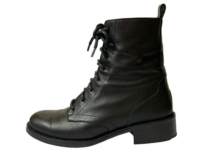 Autre Marque Fabio Rusconi Schnürstiefel mit seitlichem Reißverschluss Schwarz - Ansicht 5