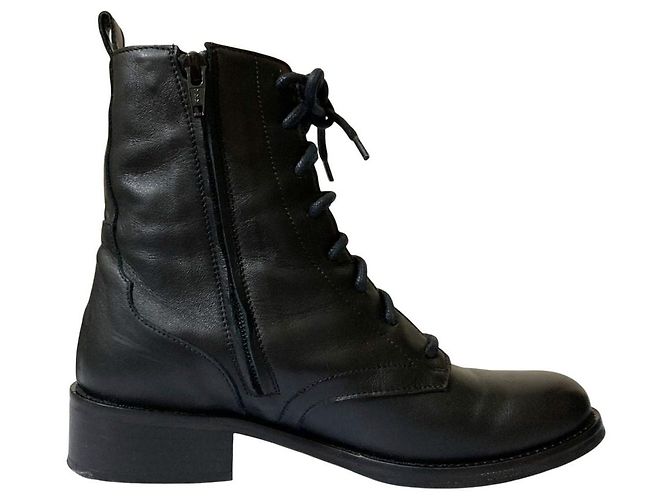 Autre Marque Fabio Rusconi Schnürstiefel mit seitlichem Reißverschluss Schwarz - Ansicht 6