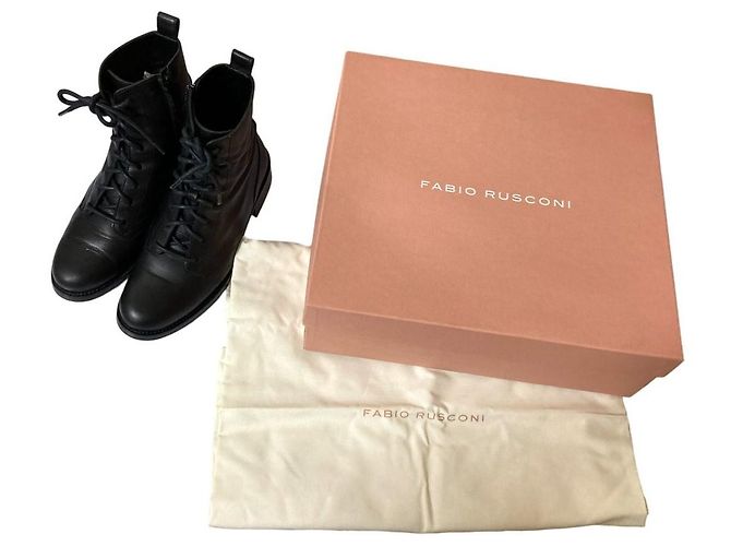 Autre Marque Fabio Rusconi Schnürstiefel mit seitlichem Reißverschluss Schwarz - Ansicht 9