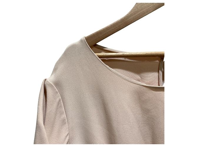 Abito in crepe a maniche corte Miu Miu Beige - vista 2