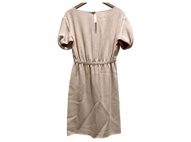 Abito in crepe a maniche corte Miu Miu Beige - vista 4