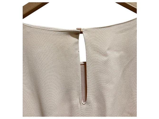 Abito in crepe a maniche corte Miu Miu Beige - vista 5