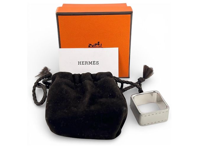 Ring Anel para lenço Hermès Bolduc Prata - vista 2