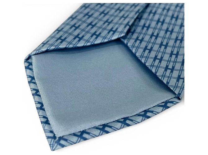 Hermès H motif Silk Tie Blue - view 5