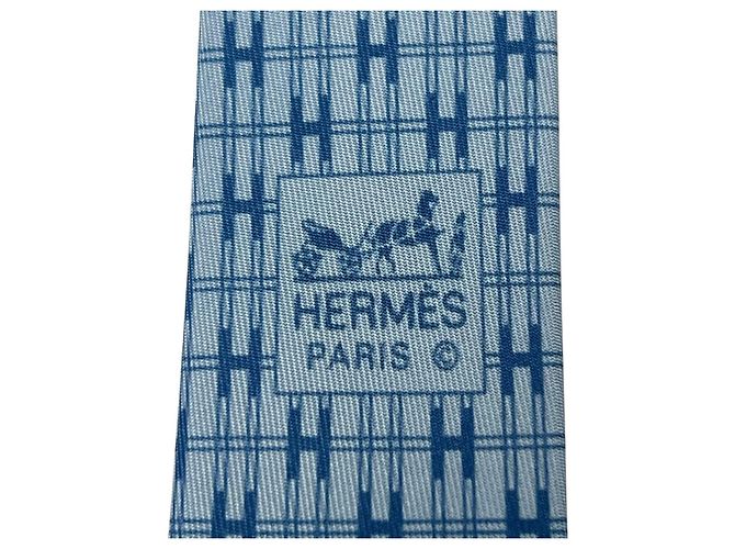 Hermès H motif Silk Tie Blue - view 7