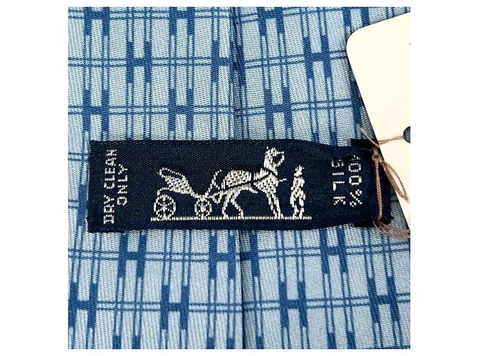 Hermès H motif Silk Tie Blue - view 8