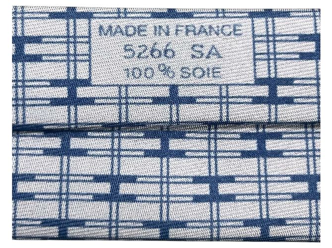 Hermès H motif Silk Tie Blue - view 9