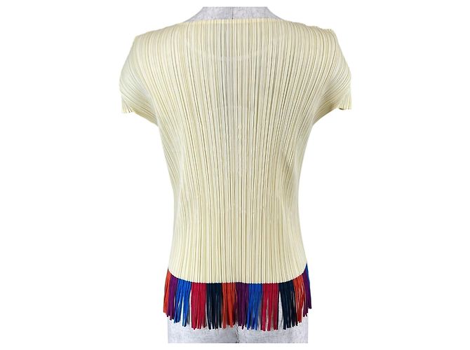 Issey Miyake PLEATS PLEASE Camiseta de poliéster Hibiscus/Fringe Multicolor - vista 3