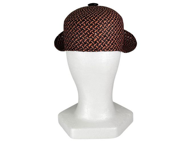Hermès Cap Tanzanian Serie Button Strohhut Mehrfarben - Ansicht 4