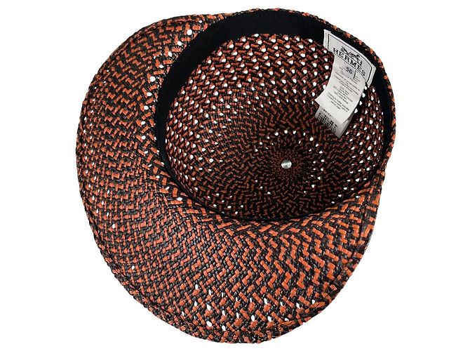 Hermès Cap Tanzanian Serie Button Strohhut Mehrfarben - Ansicht 5