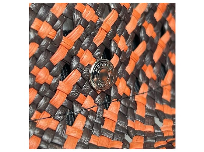 Hermès Cap Tanzanian Serie Button Strohhut Mehrfarben - Ansicht 6
