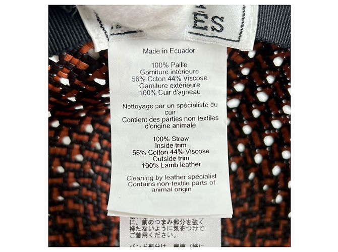 Hermès Cap Tanzanian Serie Button Strohhut Mehrfarben - Ansicht 8